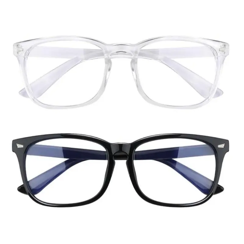 Blue Light Glasses - 99% Blue Light Blocking, 52x42mm Square Frame Glasses, Stylish Eyeglass, Fashion Eyeglasses, UV Protection, Anti-Glare, Anti-Eyestrain, Sturdy Polycarbonate HD Lenses, Lightweight Eyewear, Computer Eyewear
