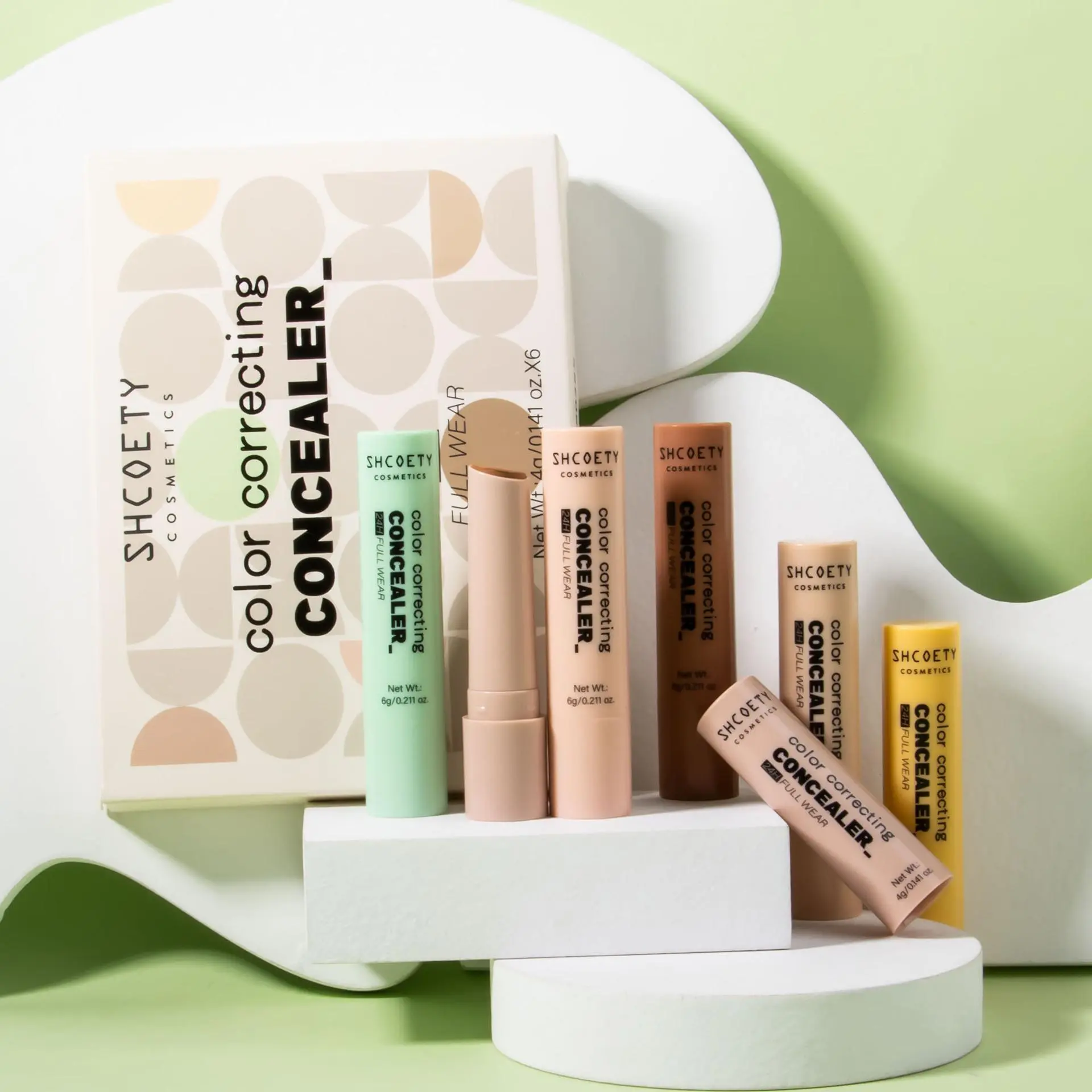 6-Piece Multicolor Concealer Set, Natural Matte Finish, Full Coverage, Portable, Long-Lasting, Essential for Daily Makeup, Covers Scars and Blemishes, Corrector Concealer