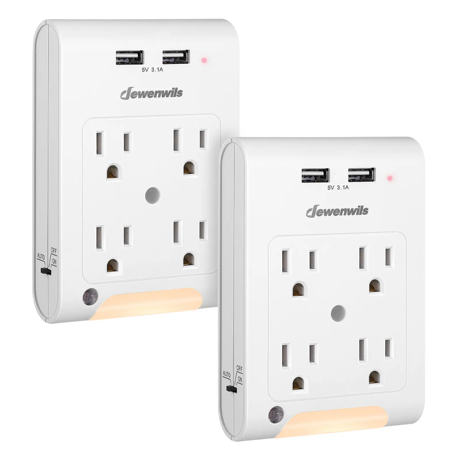 4-Outlet Outlet Extender with 2 USB Ports 2 per