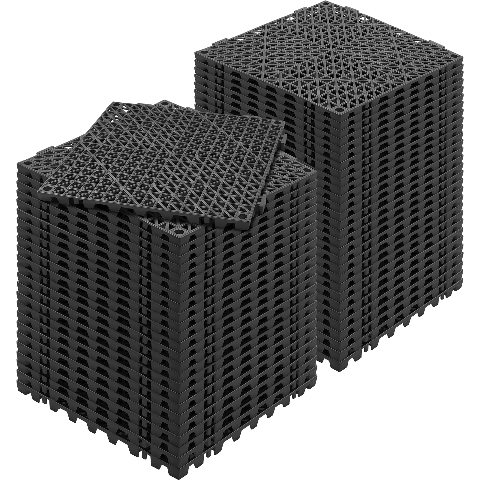 VEVOR 55PCS 12"x12" Soft PVC Interlocking Drainage Tiles, Tool Upgrade, Firm Interlock Fit, Quick Drain Holes, Non-Slip, Versatile for Restaurants, Swimming Pools, Wet Areas