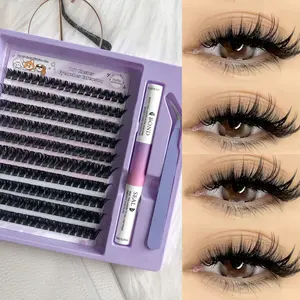 Dense Eyelash Cluster Set, 10-16mm Volume Lashes, D Curved Extension Clusters, DIY False Eyelash Extensions, Degradable Solid Form