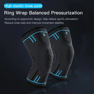 Compression Knee Support Sleeve with Springs - Elastic, Breathable Knee Brace for Men & Women| Ideal for Basketball, Volleyball, Running, Gym Workouts| Sports Protector with Snug Fit & Joint Stability Sports Safety Elastic Knee Pad Support Sleeve