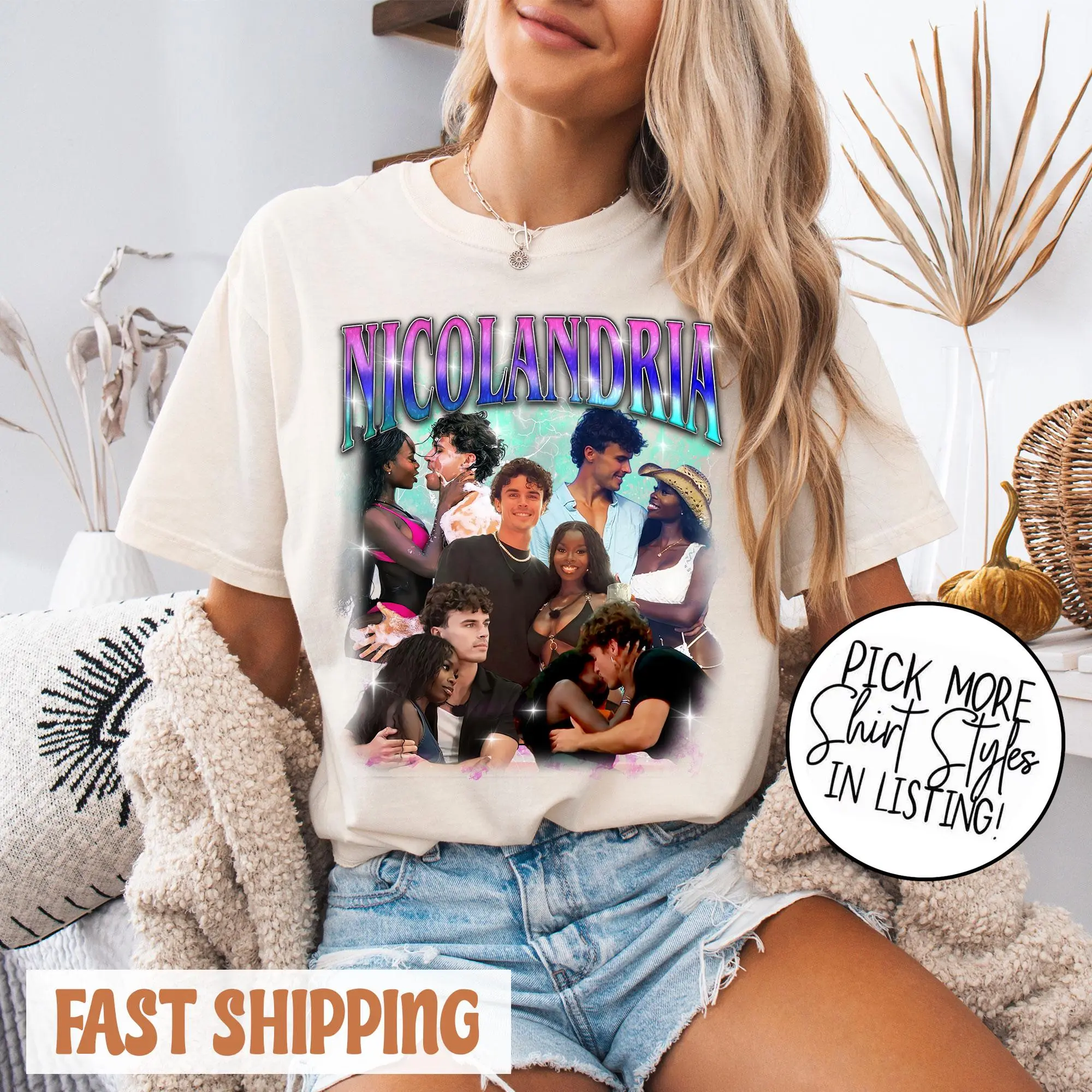 [SALE UP TO 45%] Vintage Nicolandria Homage Nic And Olandria Retro 90s Shirt, Nic And Olandria Retro 90s Bootleg Style Tee, Funny Tv Show Inspired