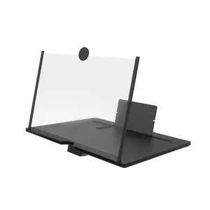 13 Inch Screen Magnifier, 3D HD Phone Projection Screen Amplifier, Foldable Compact Smartphone Stand with Screen Enlarger Mount, Supports All Smartphones