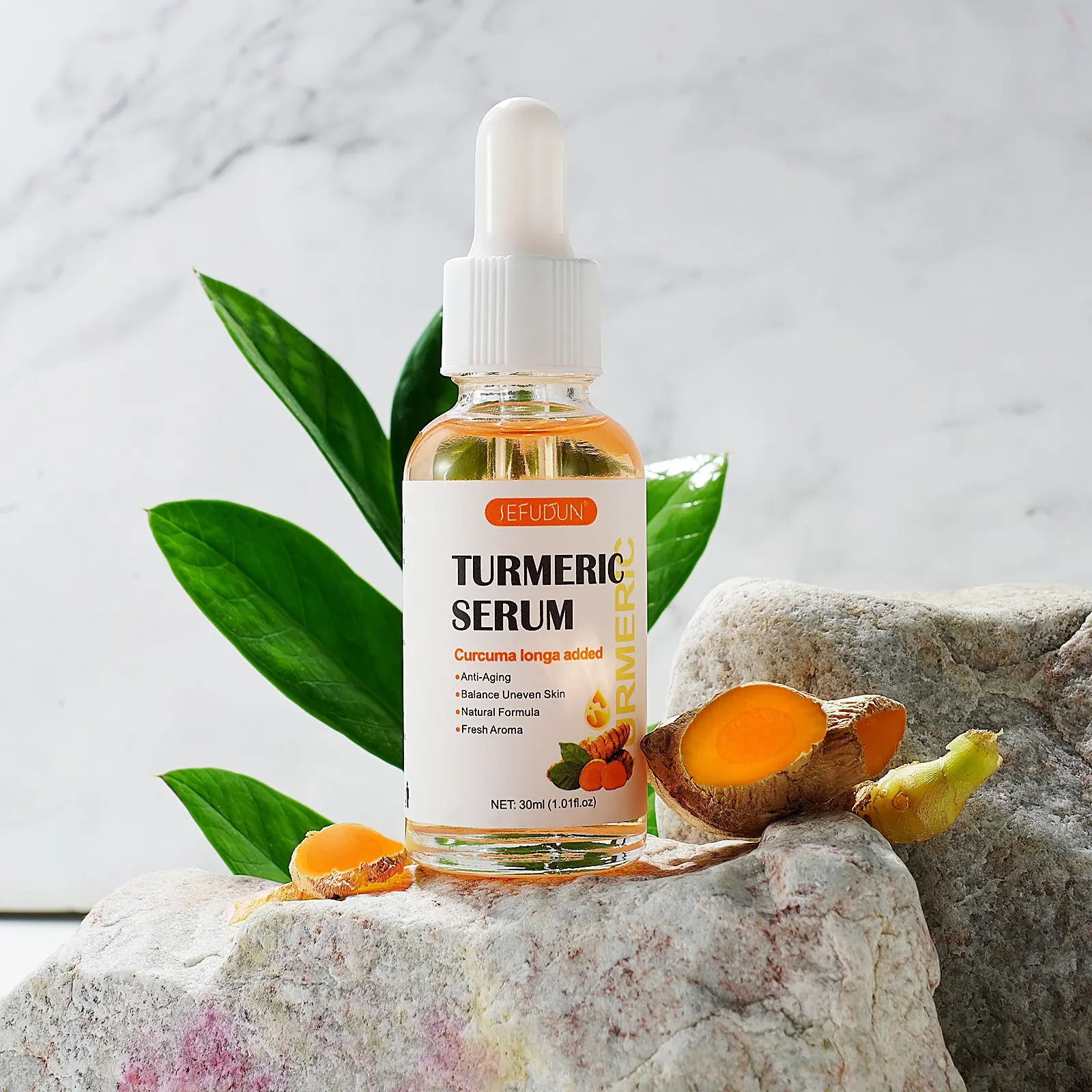 Sefudun Turmeric Essential Oil 30ML, Rich in Turmeric Root Oil, Moisturizes Dry Skin, Nourishes Hair, Strengthens Nails, Multi-Effect Care Oil