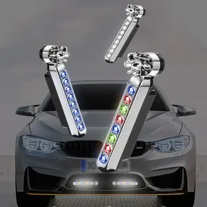 Wind Powered Car LED DayTime Running Lights Creative Auto Auxiliary Lighting Rotation Fan Lamp Automobile Day Time Headlights