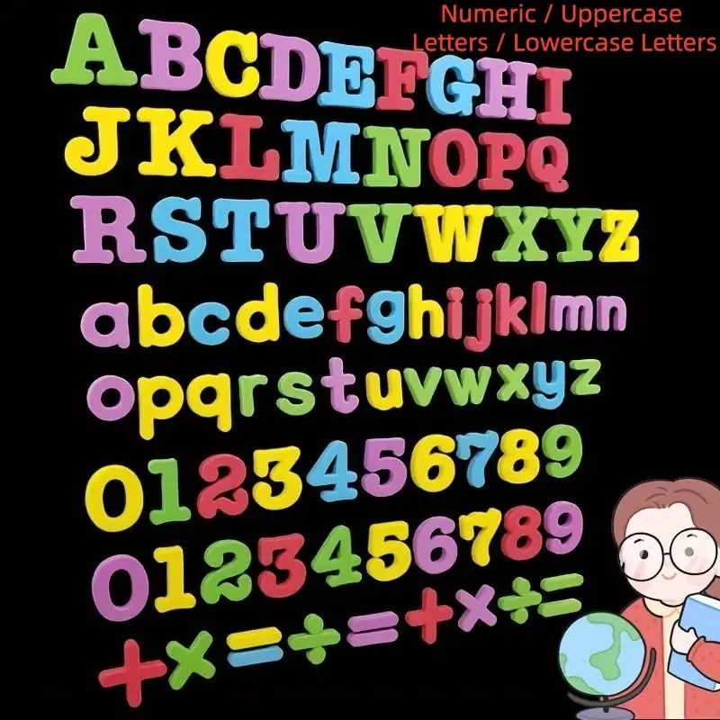 Fun Educational Magnetic Tiles, Magnetic Letters and Numbers, Letter Number Refrigerator Magnets Learning Toy, Kids Toys, Christmas Halloween Gift for Children, Learning Tool, Learning Materials