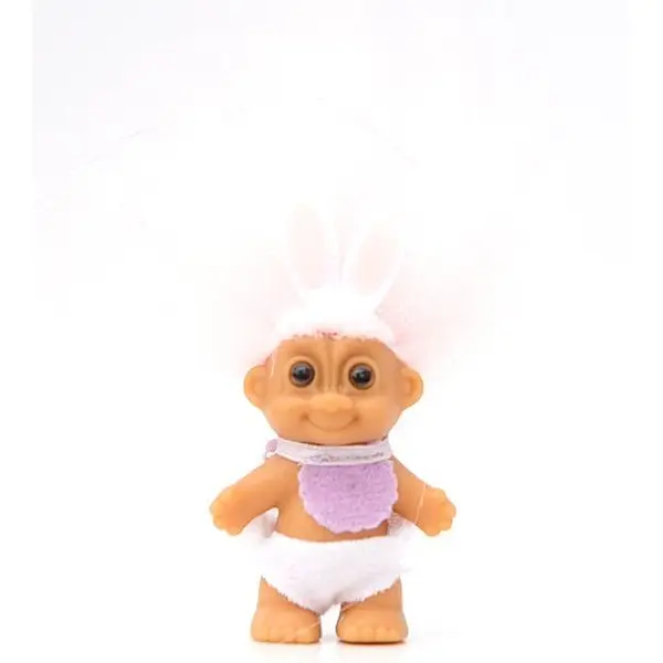 Russ Berrie My Lucky Mini 2.5" Easter Baby Troll Doll - Pink Hair