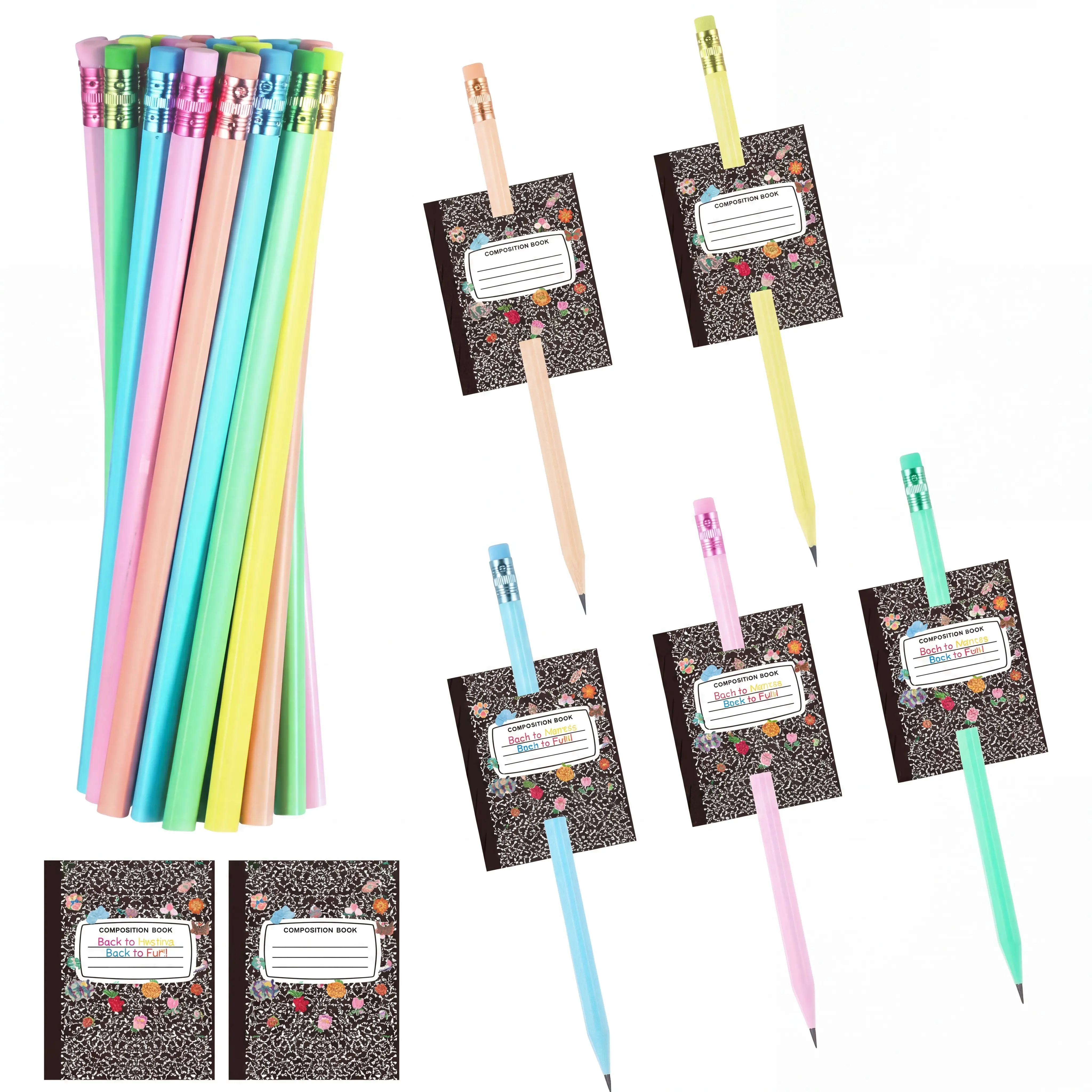 24/48 Pcs Back to School Pencils Gifts for Students Include Motivational Pencils Themed Cards First Day of School Pencils Cards Set for Kids Classroom Prize Party Teacher Students Office Workers Essentials Supplies