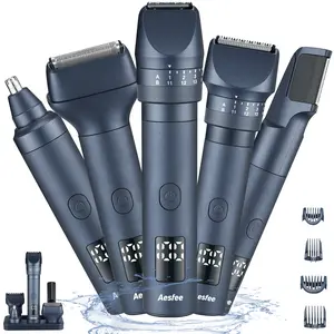 Beard Trimmer for Men, Electric Razors and Hair Clippers Set, Precision Dial Adjustable 20 Settings, All-in-One Shaving Kit for Mens Face Head Nose Body, IPX7 Waterproof Wet/Dry, USB-C Charge Dock