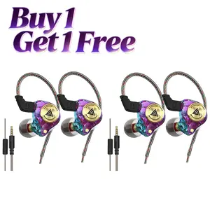 [ Buy 1 Get 1 Free ] QKZ AK3 In-Ear Monitor Headphones, Wired 3.5mm Gaming IEM with MIC, Deep Bass Stereo Earbuds, Perfect for Music, Video, Calling, Live Streaming