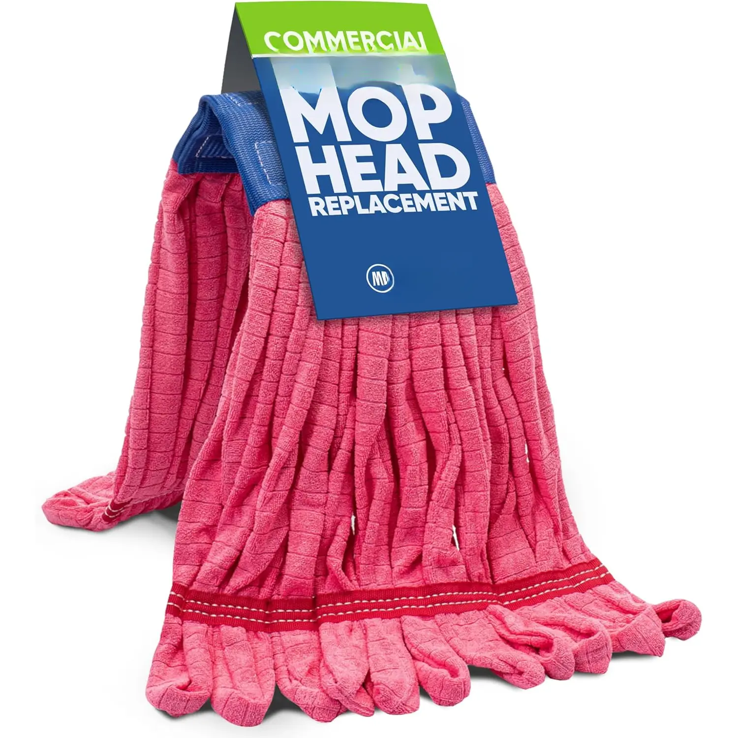 Commercial Mop  Replacement - 1 Pack Medium Red  Tube Mop (14 oz.) | Industrial Wet Mops | Refill Heads, Machine Washable, Heavy Duty | Hardwood, Tile, Laminate, Vinyl Floors