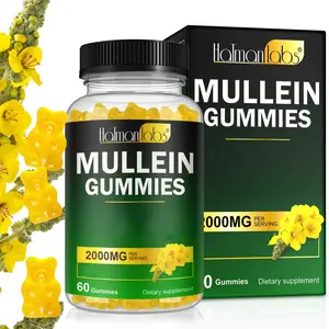 Hatmanlabs Mullein Leaf Dietary Chewable Supplement, 2000mg Extract Sugar-Free Gummies with Botanical Bromelain, Elderberry, Marshmallow Root, Pear, Vegan Lung Support, 60 Count summerwins