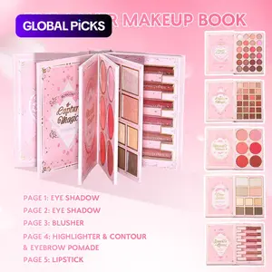 Makeup set magic book, makeup kits, including multi-color eye shadow, lip gloss, powder blusher, highlight, a complete set of makeup magic book, Makeup Set Kit, an ideal gift for women in holiday gatherings #GLOBAL PICKS