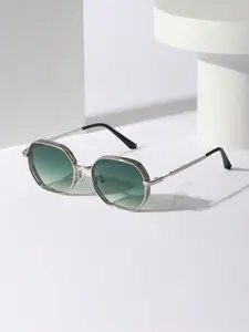 Men's Metal Texture Sunglasses, Geometric Design, Casual Style, Gold Silver Colors, All-Season Wear, Thick Frame, Breathable Holes
