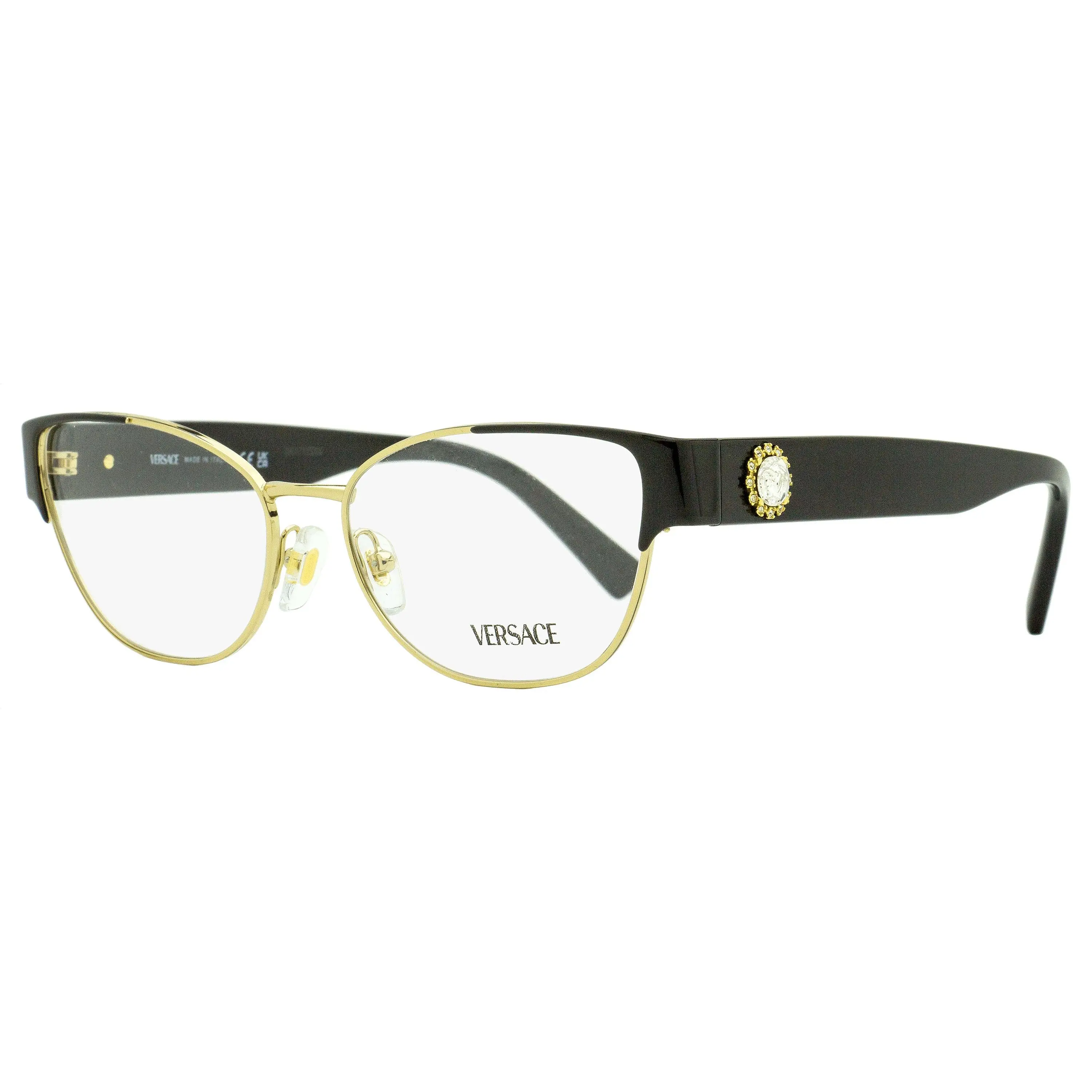 Versace Cat Eye Eyeglasses VE1267B 1433 Gold/Black 53mm