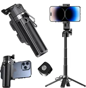 2026 New 5-in-1 Multifunctional Mini Wireless Selfie Stick - 360° Rotatable, Compact Stylish Bluetooth Controlled, 21.2in Telescopic, Transforms into Handheld Stabilizer/Phone Stand/Tripod, Telescopic Selfie Accessories for Vlogging