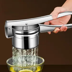 Stainless Steel Squeezer Manual Lemon Juicer Garlic Press Vegetable Presser Kitchen Tool, Kitchen Utensils Gadgets, Durable & Efficient Food Processor