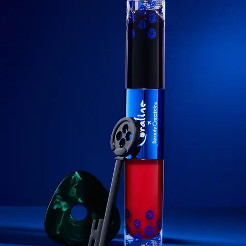 Beauty Creations x Coraline "Stay Forever - Not My Mother/Disobey" Hyaluronic Lip Care Cosmetic, Hydrating Peel-Off Stain & Gloss Duo, Makeup Products