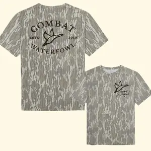 Combat Waterfowl Hunting Camo Tee, Duck Hunter Graphic T-Shirt, Rugged Outdoor Adventure Apparel, Fishing Camping Gear, Mallard Hunter Gift