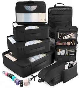 10 Set/8 Set Packing Cubes for Travel Essentials, Suitcase Organizer Bags in 4 Sizes, Carry-On Luggage Accessories with Laundry Bag & Passport Holder, Airplane Must Have, Camp Gifts for Men