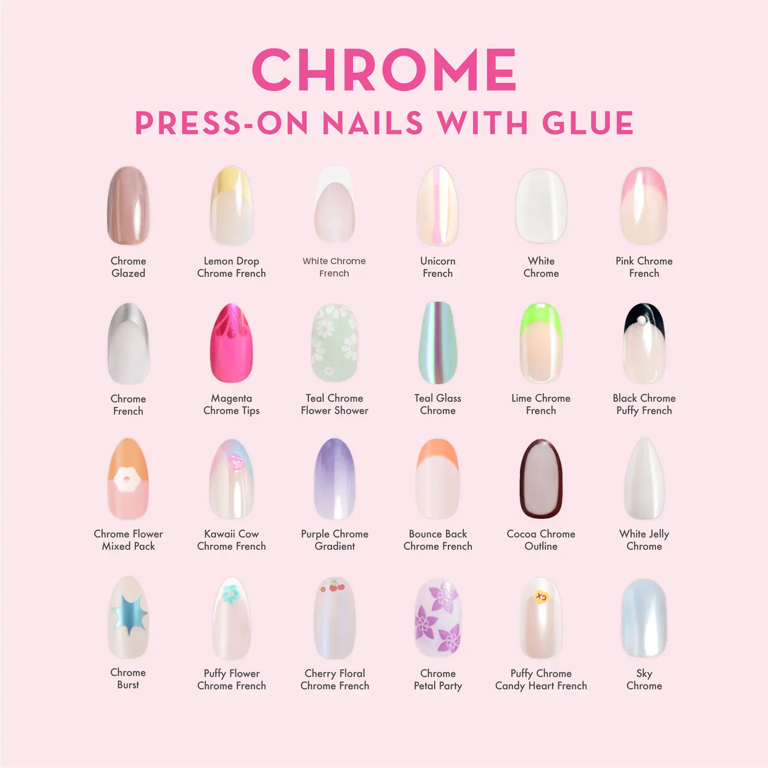Chrome Press-Ons with Glue
