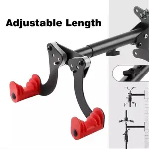 Red Double - Hook Bicycle Wall Mount Adjustable, Retractable Storage Bicycle Hooks Display Rack for Mountain/Road Bikes, Wall - Mounted Parking & Repair Stand