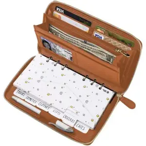 Envelope Wallet Brown All in One Budget System RFID Blocking with 12x Tabbed  Envelopes, 12x Monthly Budget Cards,1x Yearly Budget Planner Sheet Complete  Organizer Set for