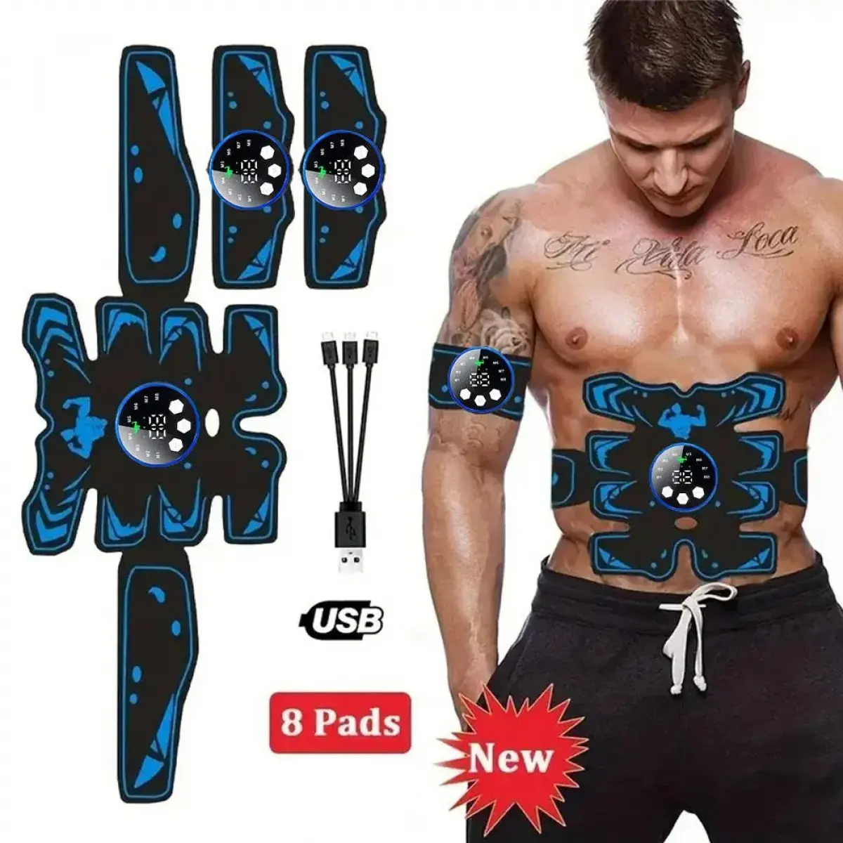 Smart Abdominal Muscle Exerciser, 1 Set Wireless Abdominal Muscle Strength Trainer, Abdominal/Arm/Leg Muscle Strength Training Set