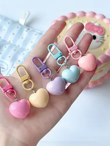 Heart-Shaped Bag Charm Candy-Colored 3d Heart Charm Multiple Colors Available Fresh And Girly Style Sweet And Cute Macaron Color Palette Compact And Lightweight Independent Single-Unit Design For Bags And Keys Stylish Playful Charm Trendy Bag Charms