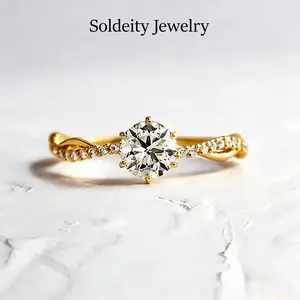 Classic Infinity Twist Halo Solitaire Engagement Ring Sterling Silver Cubic Zirconia Eternity Brides Wedding Rings Jewelry Gifts for Her