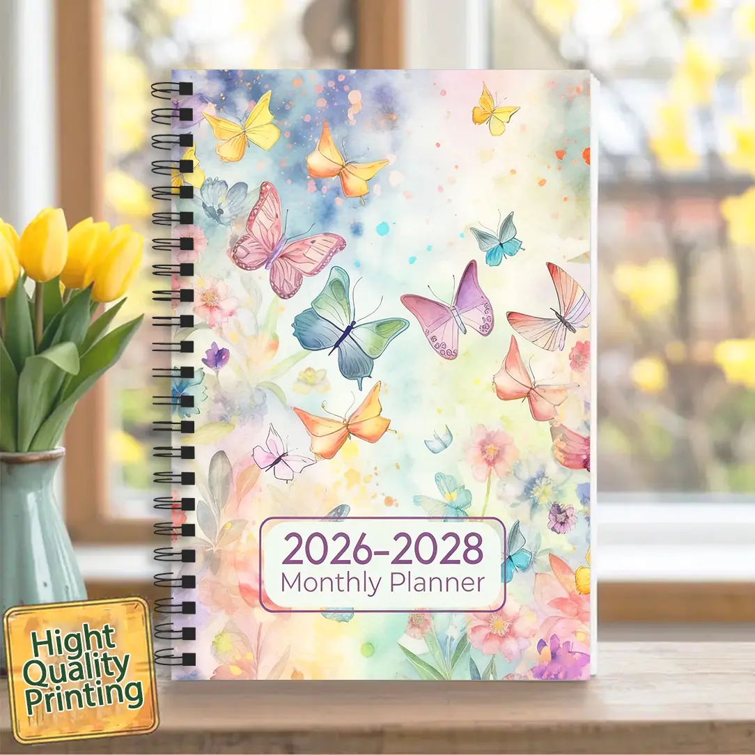 1pc The Ultimate All-in-One Companion (2026-2028): This compact 5.5"x8.3" monthly budget Calendar Planner helps organize time, goals, and family life. An ideal gift for the wonderful teachers and sisters in your life