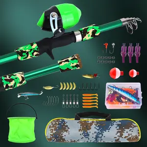 Portable Telescopic Fishing Rod Set with Reel, Multiple Lures Hooks Accessories, Storage Bag Bucket, Freshwater Saltwater Universal Casting Pole, Fishing Equipment, Fishing Gear Set