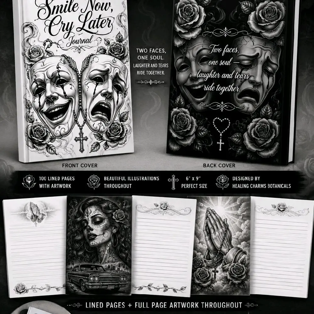 Smile Now, Cry Later Journal | 6x9 Lines Chicano Art Notebook