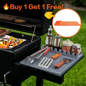 TRZZ Mega Deals Silicone Griddle Tools Mat Waterproof Oil-proof Spatula Drain Pad Multifunctional Side Shelf Mat for Kitchen Cooking Counter Gray-Grillmat Kitchenware Stainless Steel Barbecue Accessories Barbecue Utensils