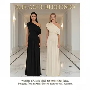 2026 summer new products are fashionable and sexy, hot-selling women's clothing in Europe and America, diagonal neck pleated irregular solid color dress