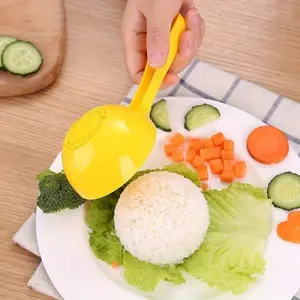 1pc Multi-Functional Non-Stick Rice Spoon & Ball Mold – Durable, Easy Scoop Kitchen Tool in Vivid Yellow Multifunctional Kitchen Utensils Kitchen Utensils Tools