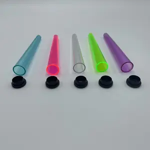 2pcs Conical Sealed Storage Containers, Portable Plastic Cigarette Storage Tubes, Sealed and Moisture-Proof Conical Boxes, 2 random colors out of 5 colors