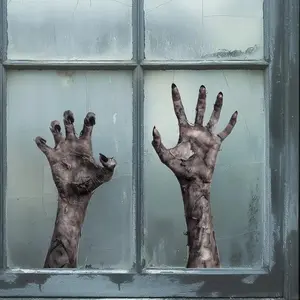 Ghost Hand Window Sticker Halloween Zombie Wall Decal Matte Self-Adhesive PVC for Home Office Bedroom Bar Decoration