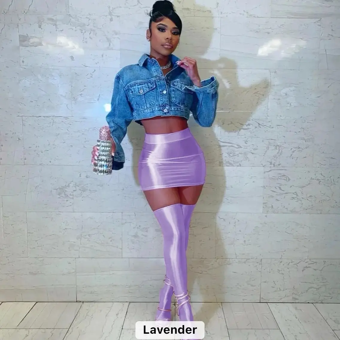 Sexy 2 piece Skirt & Stockings  *(S-L) Available sizes Womenswear