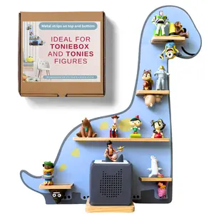 BigStep Large Tonie Shelf with Dinosaur Design, Magnetic Strips on Top & Bottom, Fun Home Decor for Flexible Storage Solutions
