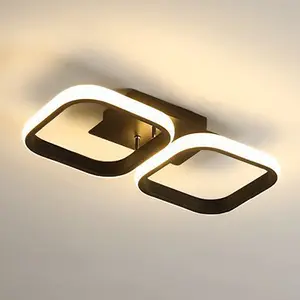 Modern LED Ceiling Light, Geometric Line Design, 2/3 Head Warm Light, Atmosphere Lighting, Hard Wired, Suitable for Bedroom Living Room Corridor