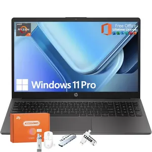 HP 255 G10 Business Laptop 2025 Updated, 15.6" FHD, AMD Ryzen 7 7730U (16GB RAM | 512GB SSD), Numeric Keypad, Webcam, Windows 11 Pro, WiFi 6,Bundle Accessories