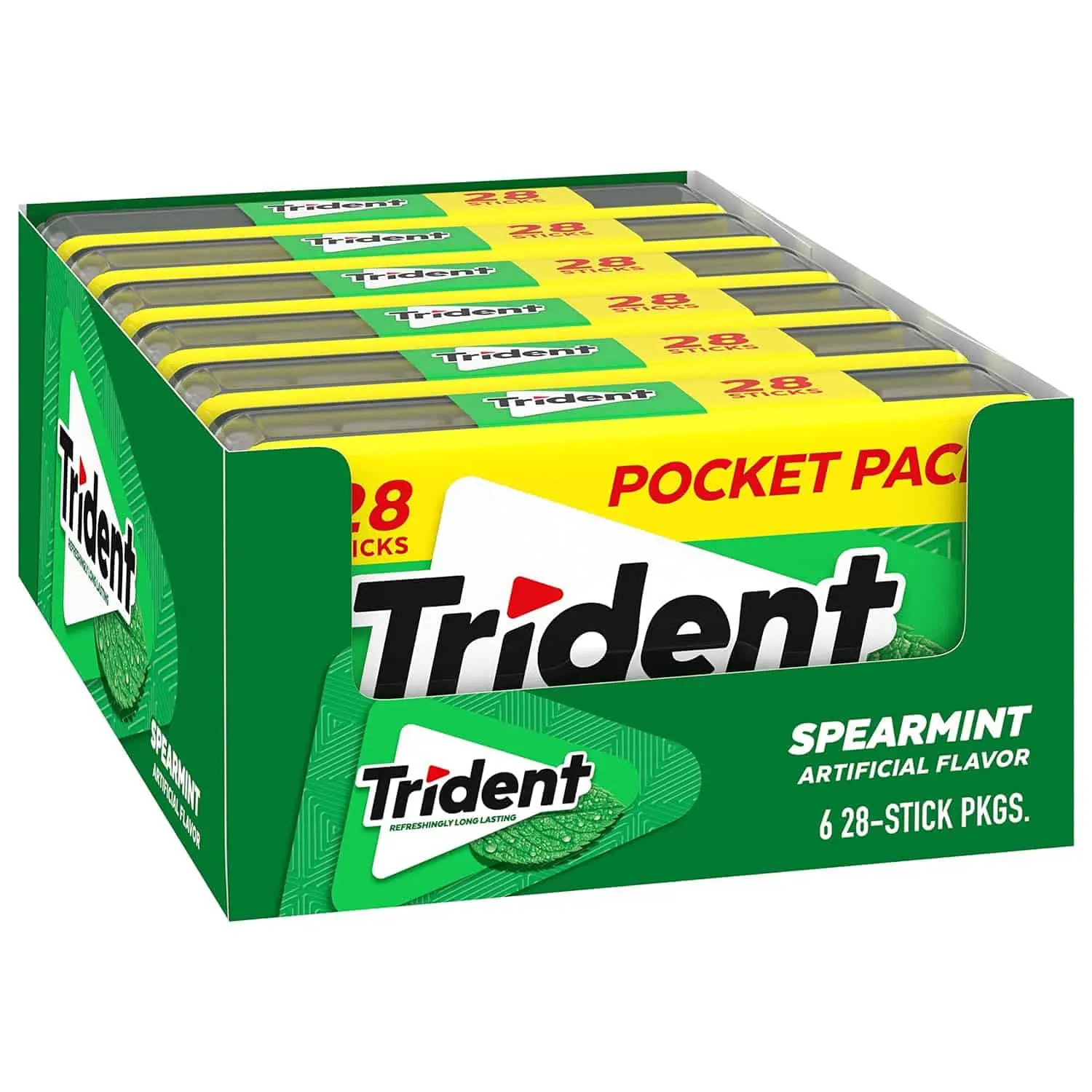 Trident Spearmint Sugar-Free Gummy Candies - 8-Count Guilt-Free Party Snacks, Novelty Candy in Portable Pocket Packets