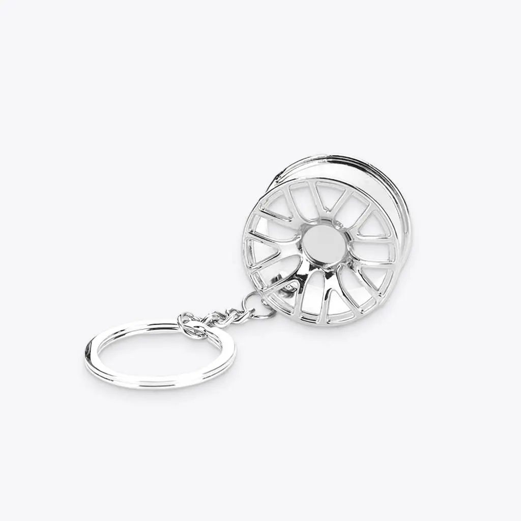 Silver Tire Wheel Keychain