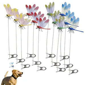 4/8/12pieceSimulation Dragonfly Iron Clip Dragonfly Outdoor Dragonfly Garden Decoration Mosquito repellent DRAGONFLY artificial