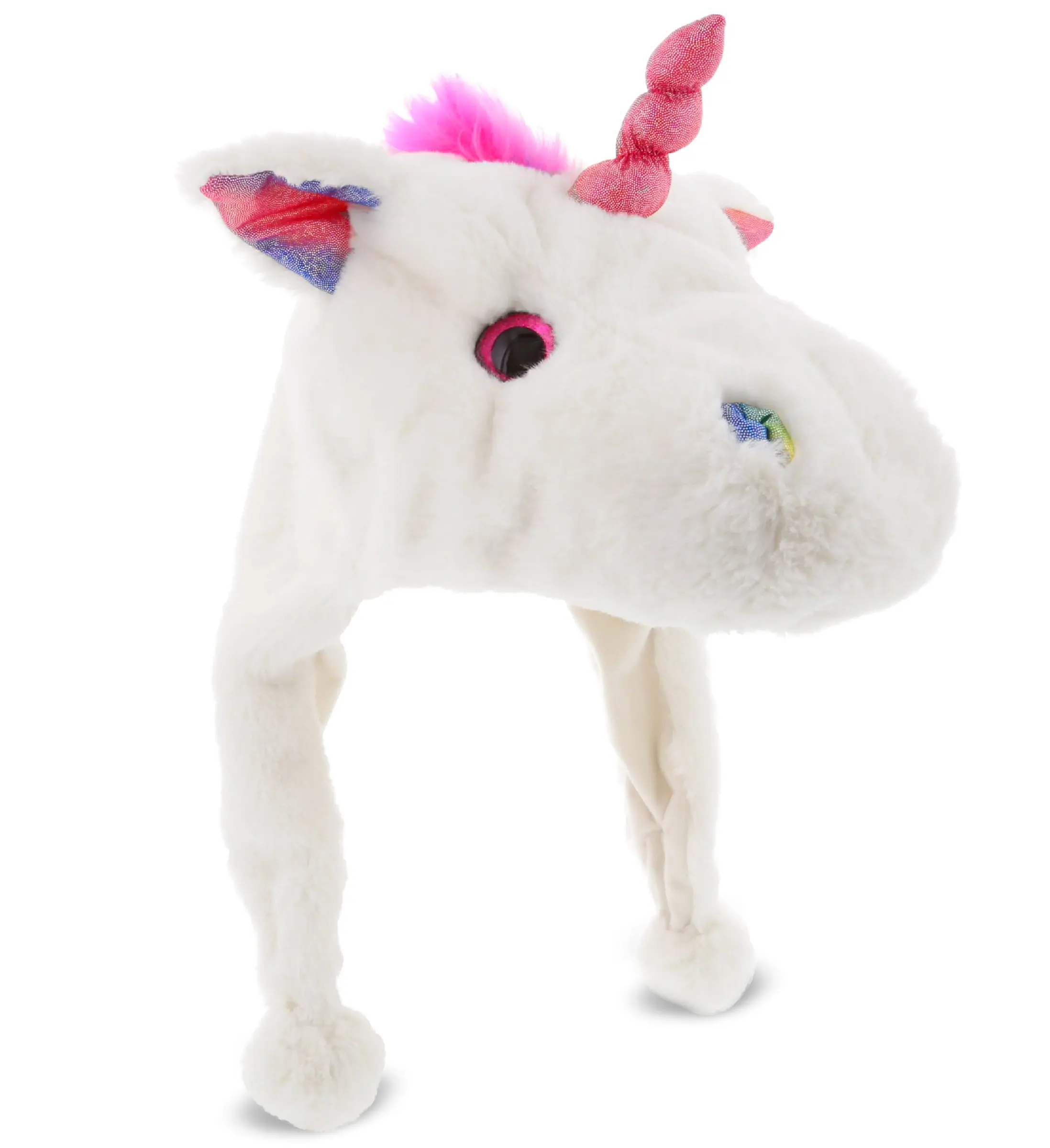 Super Soft Fur Unicorn Party Hat - Comfortable Animal-Themed Halloween Accessory, White Festive Home Supply for Animal-Inspired Celebrations, Accessories, Animals