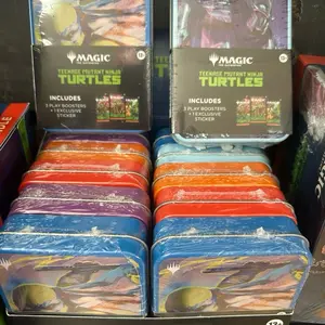 Magic The Gathering Teenage Mutant Ninja Turtles Mini Tin x1 Includes 3 Play Boosters & 1 Exclusive Sticker