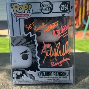 Funko Pop! Demon Slayer Kyujuro Rengoku Vinyl Figure Signed by Mark Whitten 2194 Collectible Animation Figurine