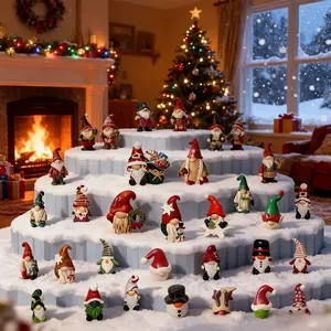 Christmas Countdown Calendar Blind Box Set, 24 Resin Miniature Models, Durable Christmas Decorations, Perfect Gift for Birthdays, Holidays